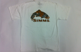Simms Camo Trout T-Shirt w/ Fly Rod Shop Logo